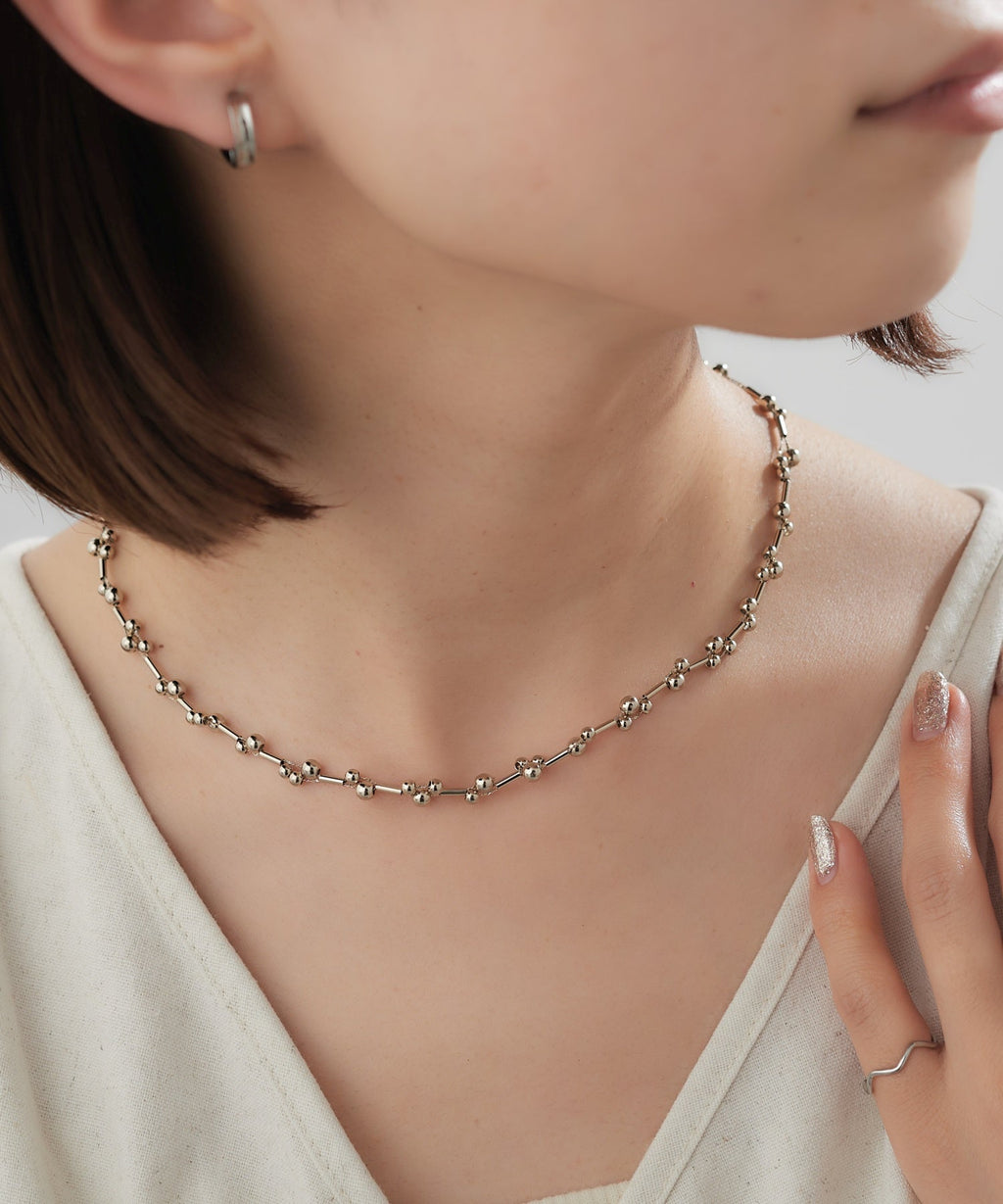 三連デザインネックレス　ゴールド&パール ゴールドパール チェーンネックレス | ファッション通販サイト NUGU